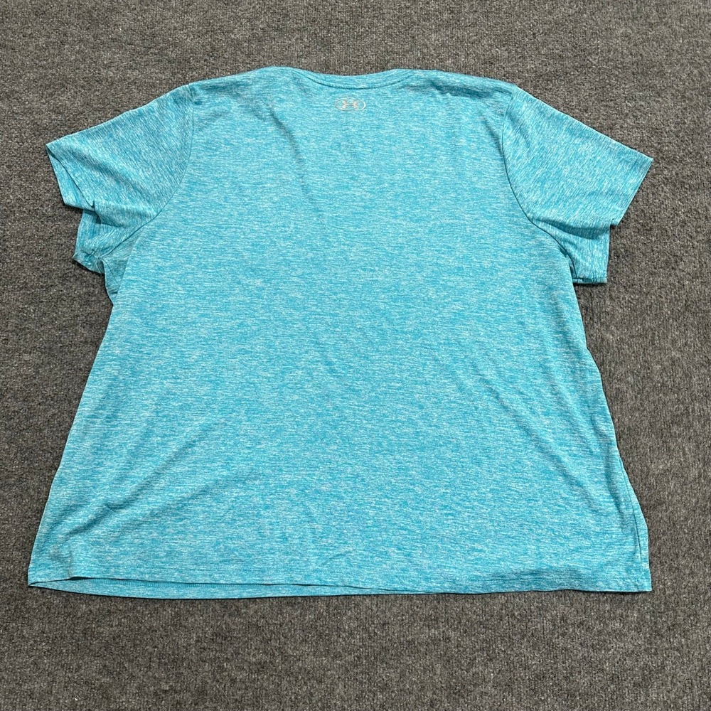Under Armour T-Shirt Womens Size 3X Blue Heathered HeatGear Loose Fit Athletic - Picture 2 of 7